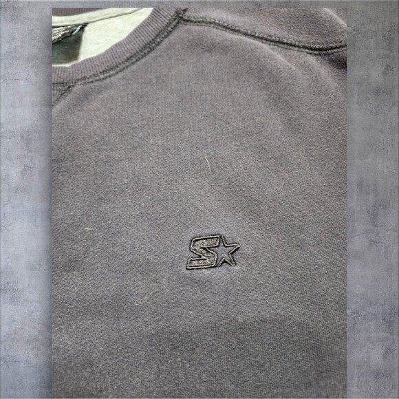 Vintage 90s Starter Blank Crewneck Sweatshirt XL Black Comfort Classic Unisex - Picture 3 of 10